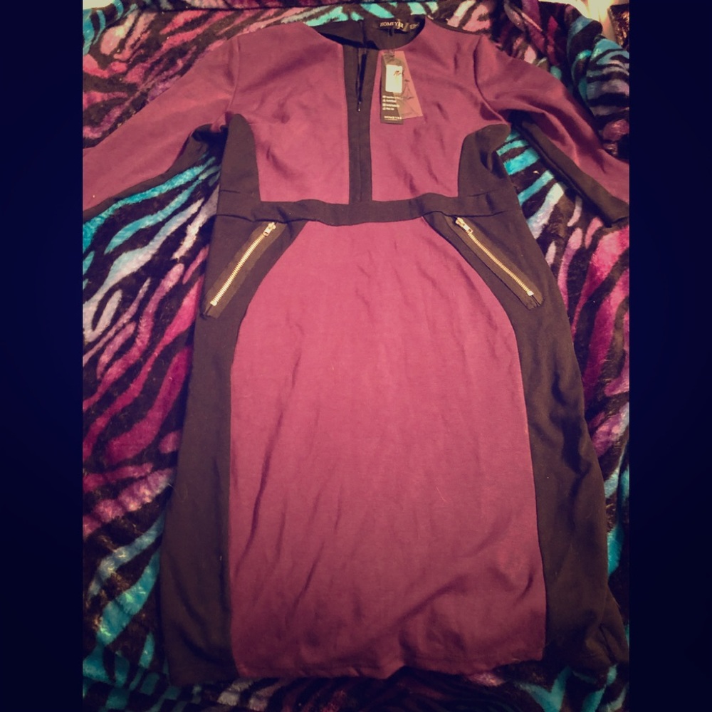 Purple and black wiggle rockabilly style dress!
